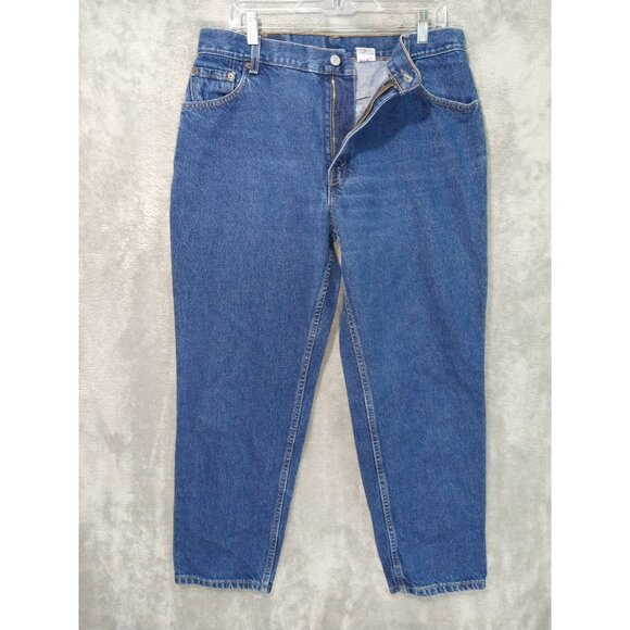 Vintage Levis 550 Jeans Womens 16 Short Blue Denim Relaxed Fit Tapered Leg Dark - Picture 1 of 8